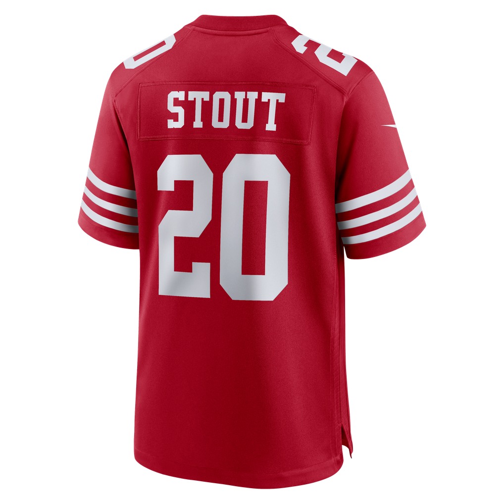 Men's San Francisco 49ers Upton Stout Scarlet Team Game Jersey
