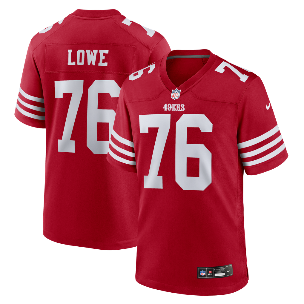 Men's San Francisco 49ers Vederian Lowe Scarlet Team Game Jersey