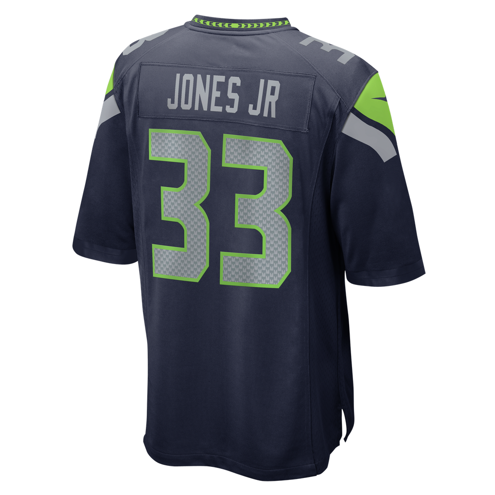 Men's Seattle Seahawks Velus Jones Jr. College Navy Team Game Jersey