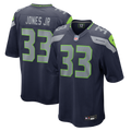 Men's Seattle Seahawks Velus Jones Jr. College Navy Team Game Jersey