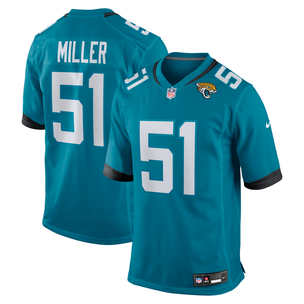 Men's Jacksonville Jaguars Ventrell Miller Teal Game Jersey