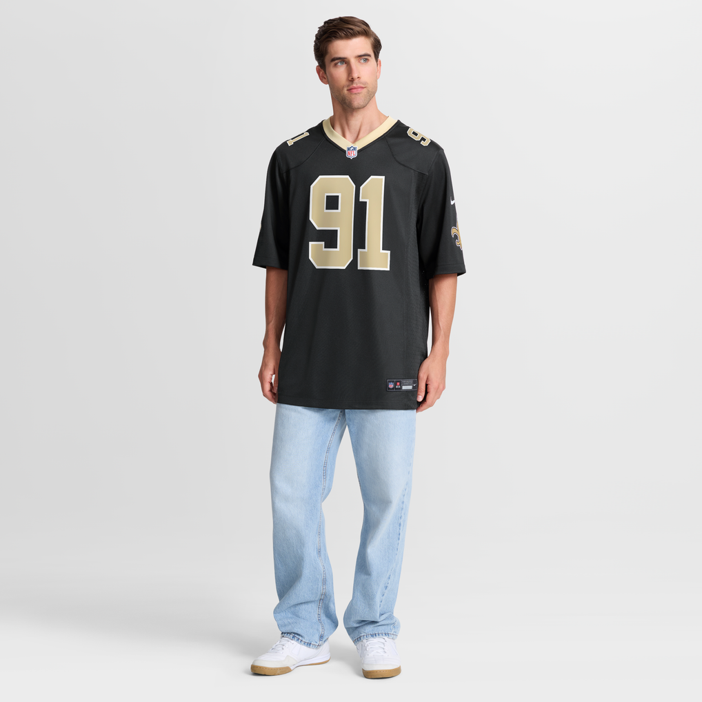 Men's New Orleans Saints Vernon Broughton Black Team Game Jersey
