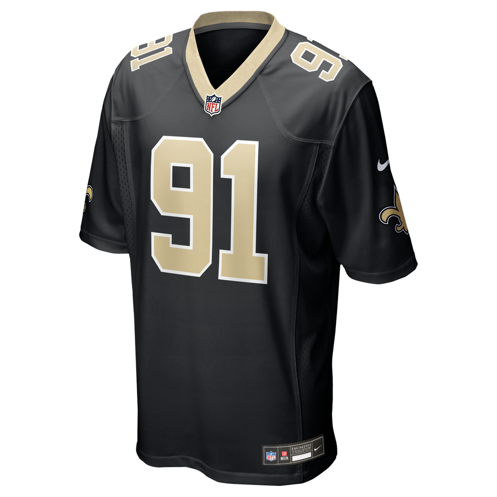 Men's New Orleans Saints Vernon Broughton Black Team Game Jersey