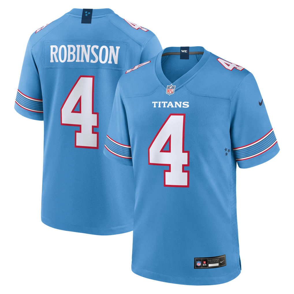 Men's Tennessee Titans Wan'Dale Robinson Light Blue Team Game Jersey