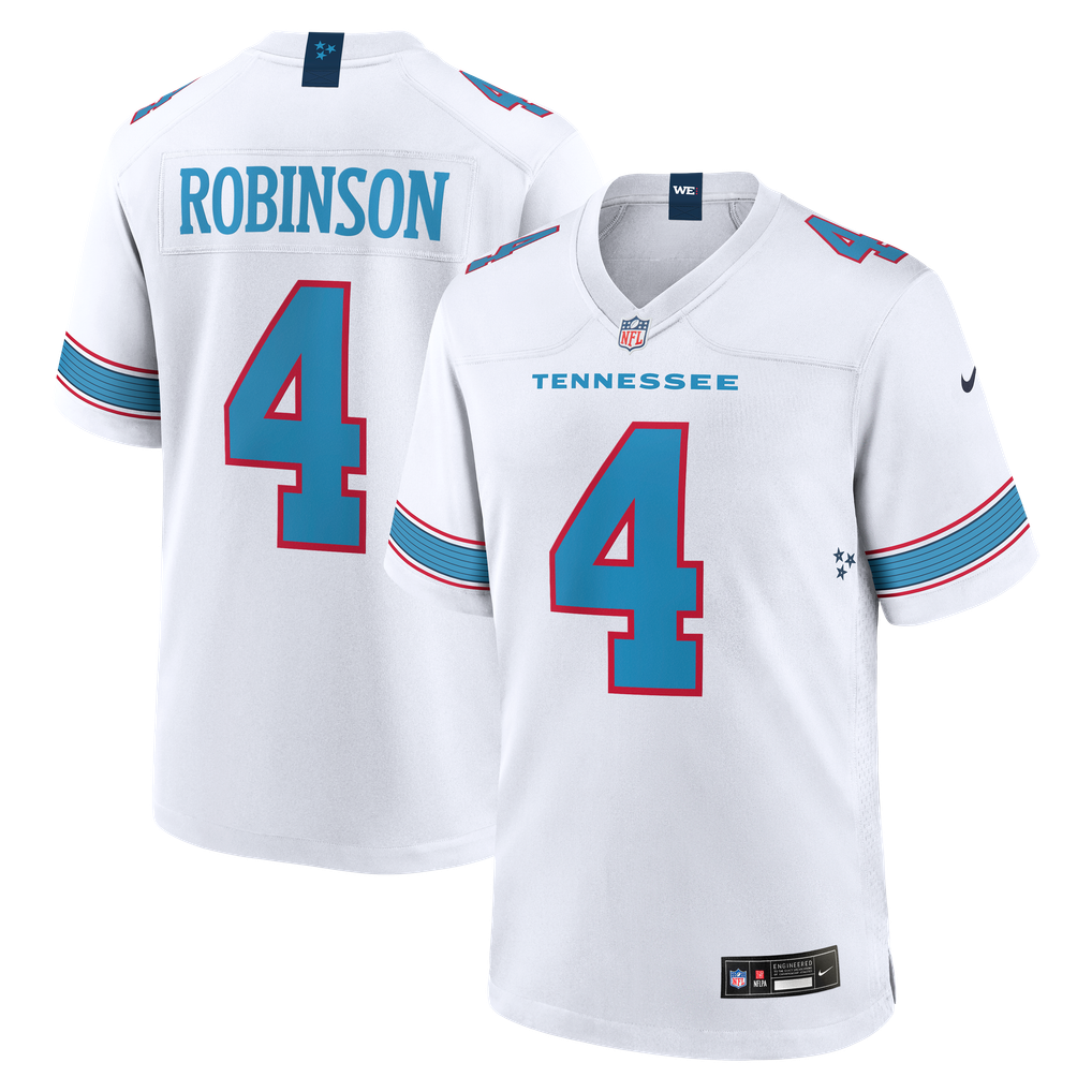 Men's Tennessee Titans Wan'Dale Robinson White Game Jersey