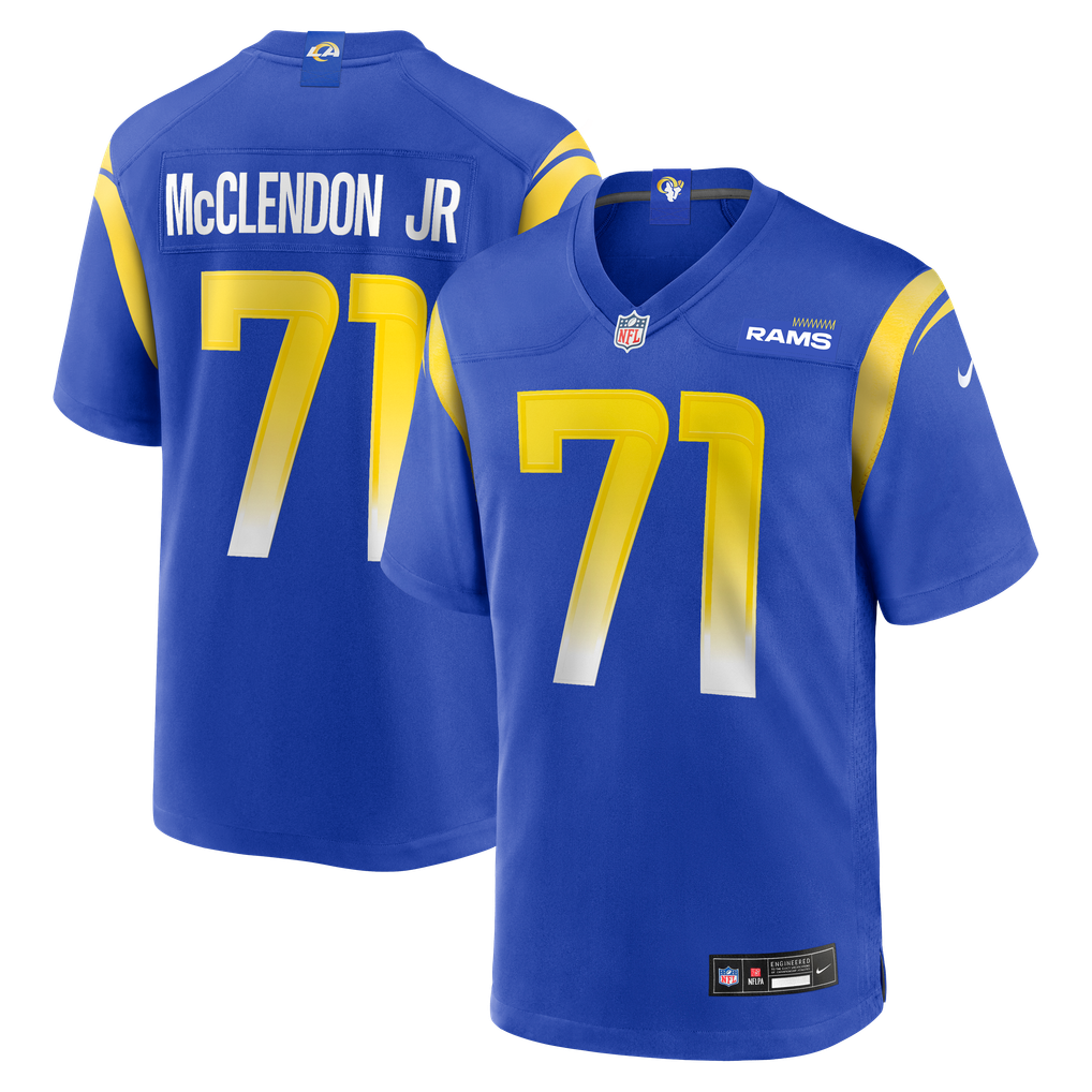 Men's Los Angeles Rams Warren McClendon Jr. Royal Team Game Jersey