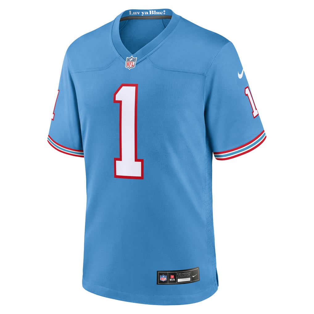 Men's Tennessee Titans Warren Moon Light Blue Retired Player Alternate Game Jersey
