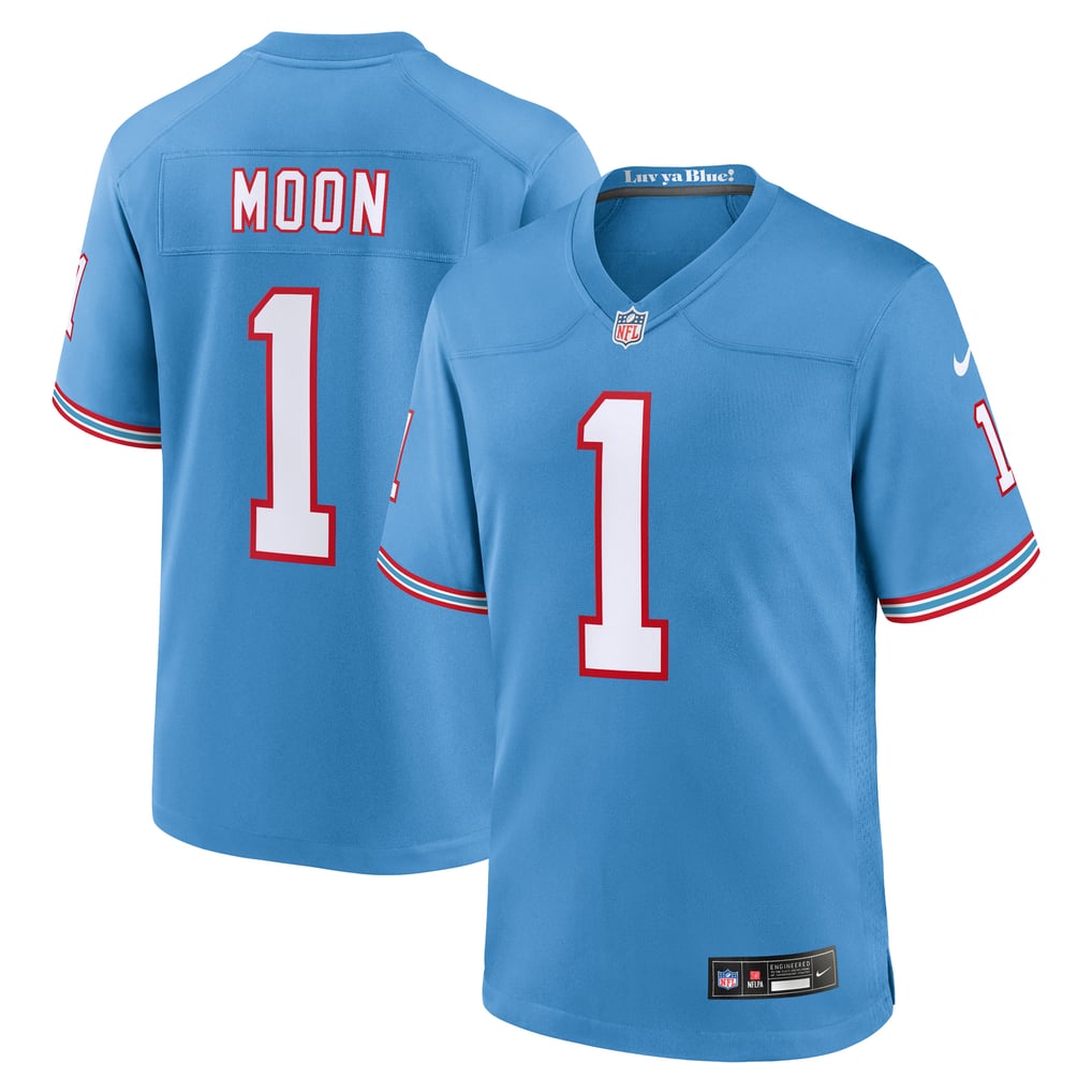 Men's Tennessee Titans Warren Moon Light Blue Retired Player Alternate Game Jersey