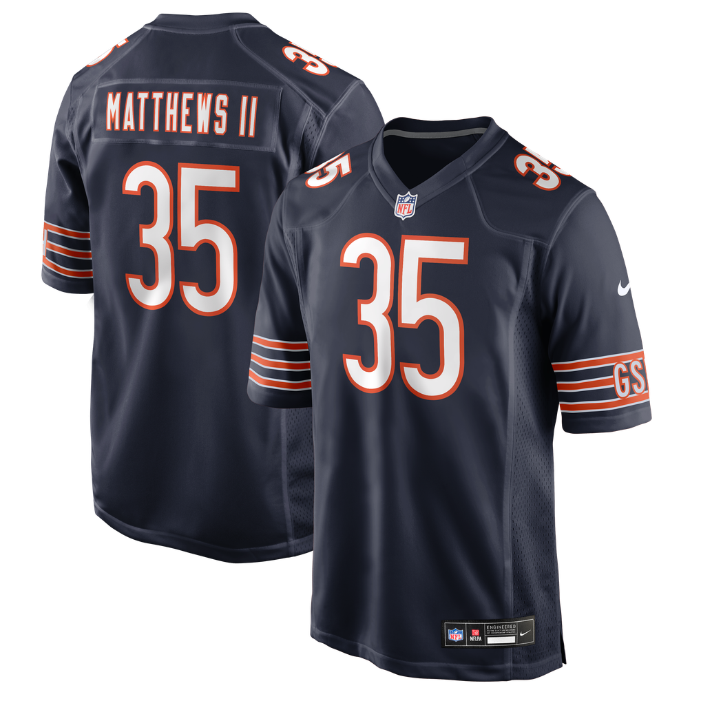Men's Chicago Bears Wayne Matthews II Navy Team Game Jersey