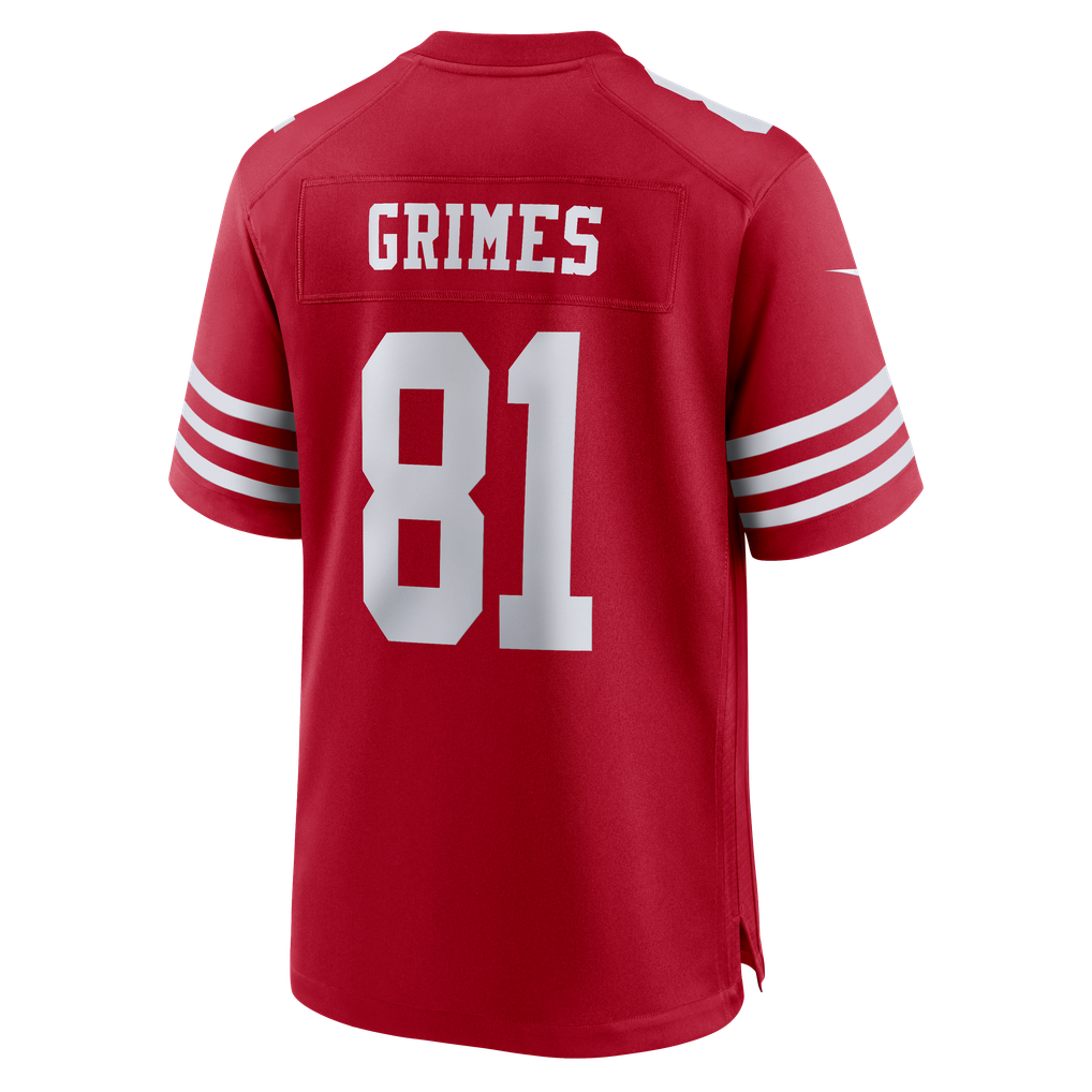 Men's San Francisco 49ers Wesley Grimes Scarlet Team Game Jersey
