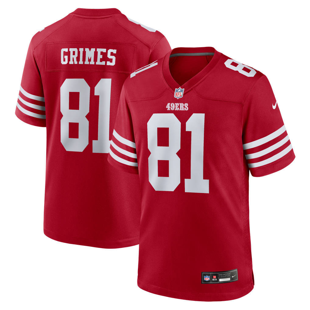 Men's San Francisco 49ers Wesley Grimes Scarlet Team Game Jersey