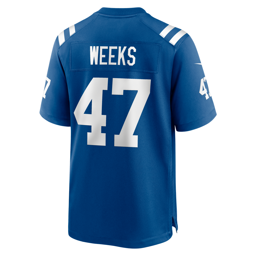 Men's Indianapolis Colts West Weeks Royal Team Game Jersey