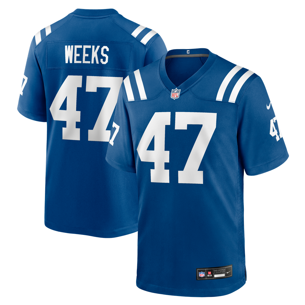 Men's Indianapolis Colts West Weeks Royal Team Game Jersey