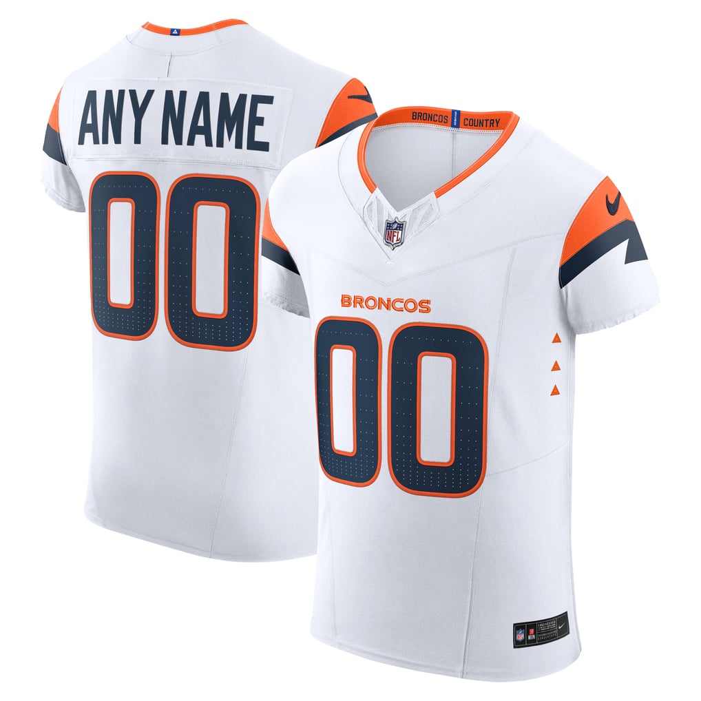 Men's Denver Broncos White Vapor F.U.S.E. Elite Custom Jersey