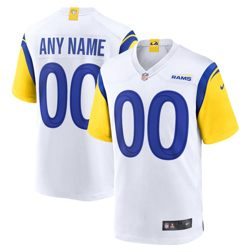 Men's Los Angeles Rams White Alternate Custom Jersey
