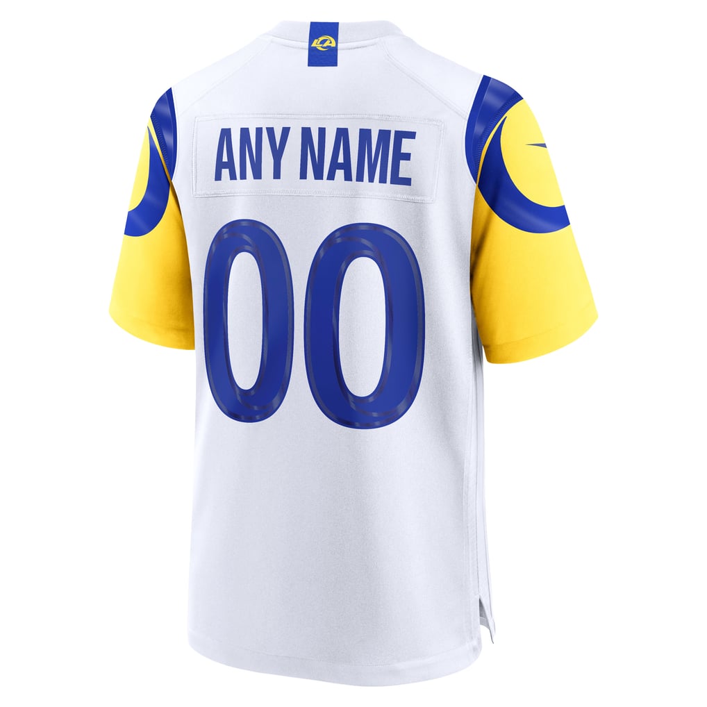 Men's Los Angeles Rams White Custom Game Jersey