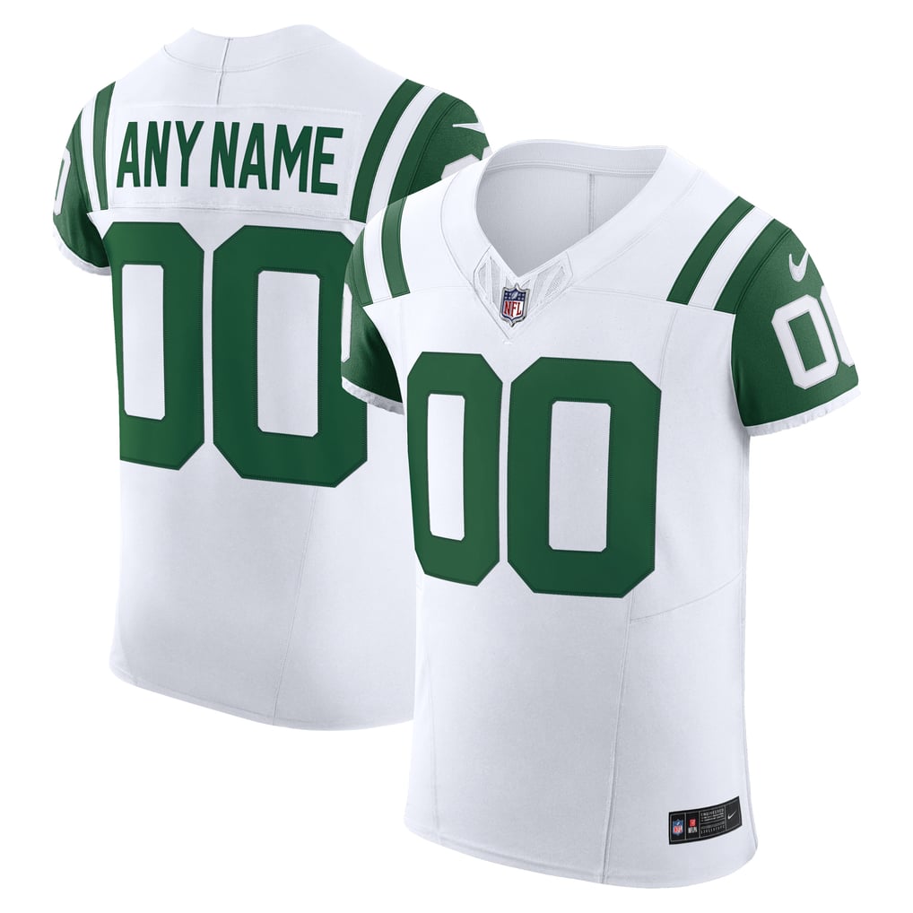 Men's New York Jets White Vapor F.U.S.E. Elite Custom Jersey