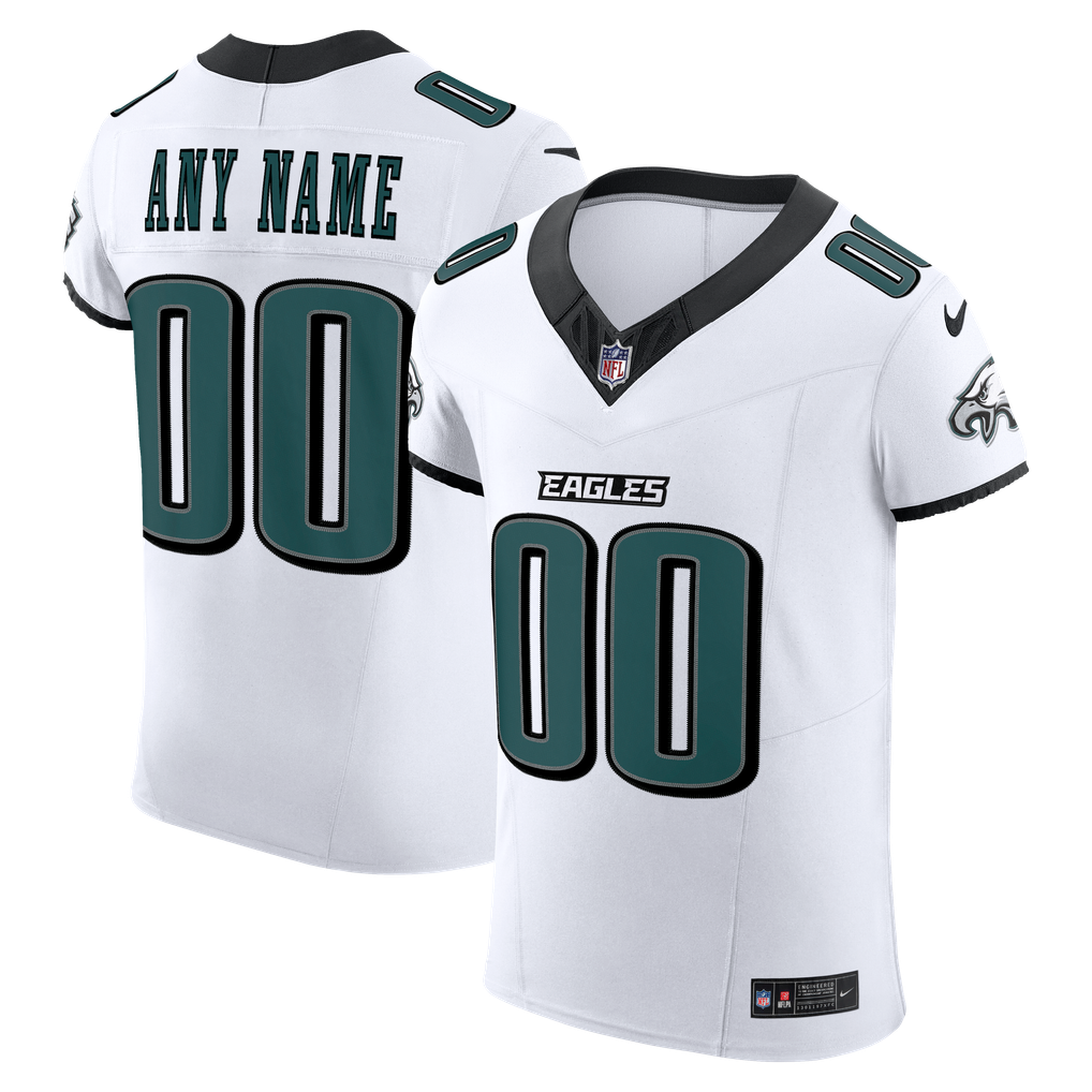Men's Philadelphia Eagles White Vapor F.U.S.E. Elite Custom Jersey