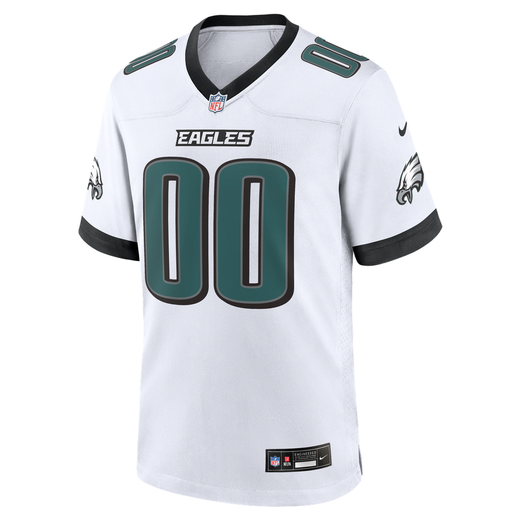 Men's Philadelphia Eagles White Custom Game Jersey