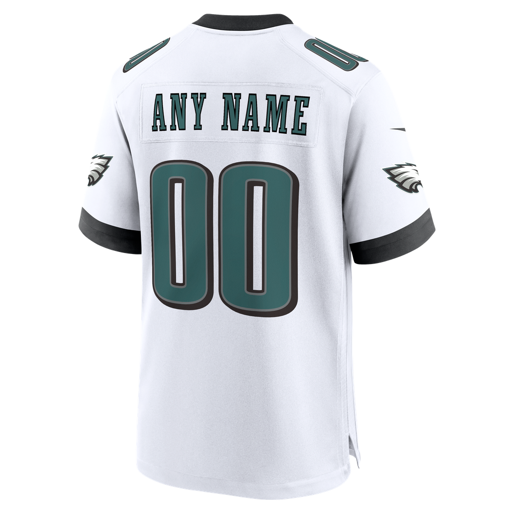 Men's Philadelphia Eagles White Custom Game Jersey