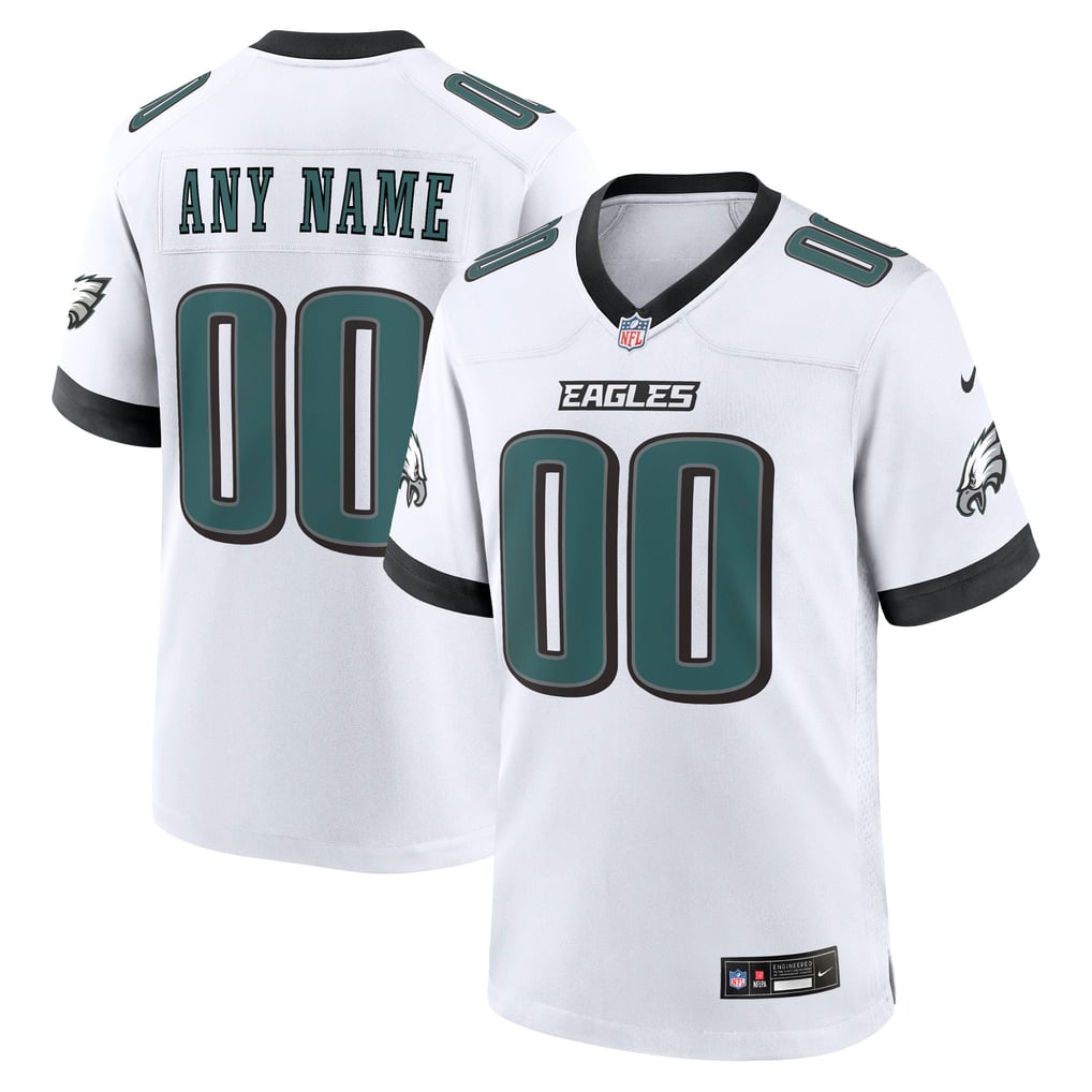 Men's Philadelphia Eagles White Custom Game Jersey