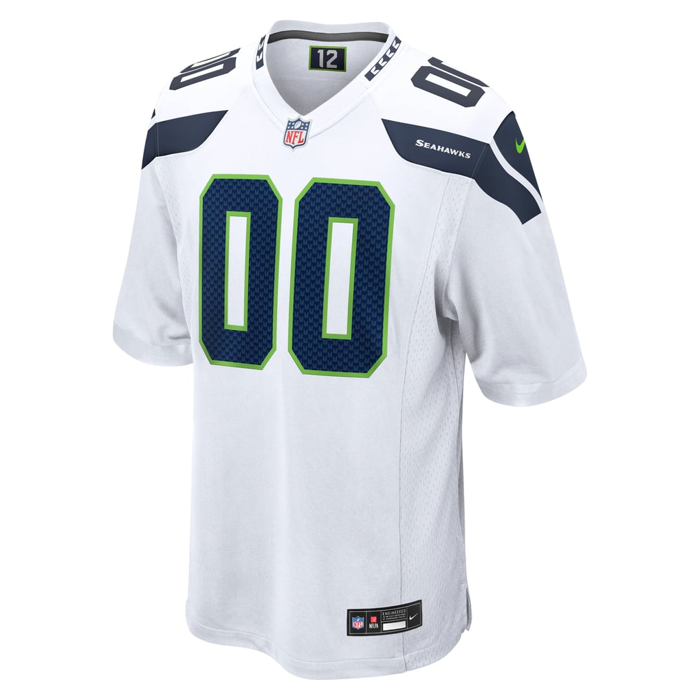Men's Seattle Seahawks White Custom Game Jersey