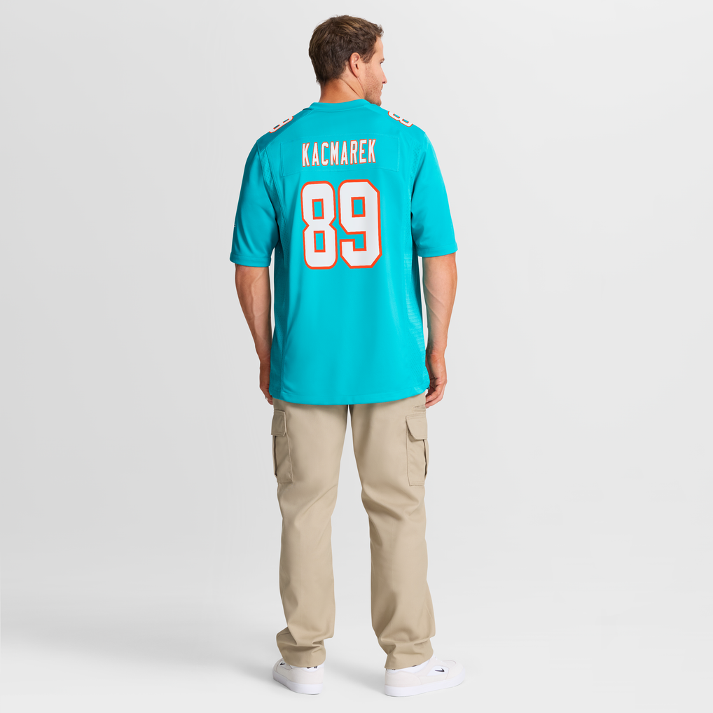 Men's Miami Dolphins Will Kacmarek Aqua Team Game Jersey