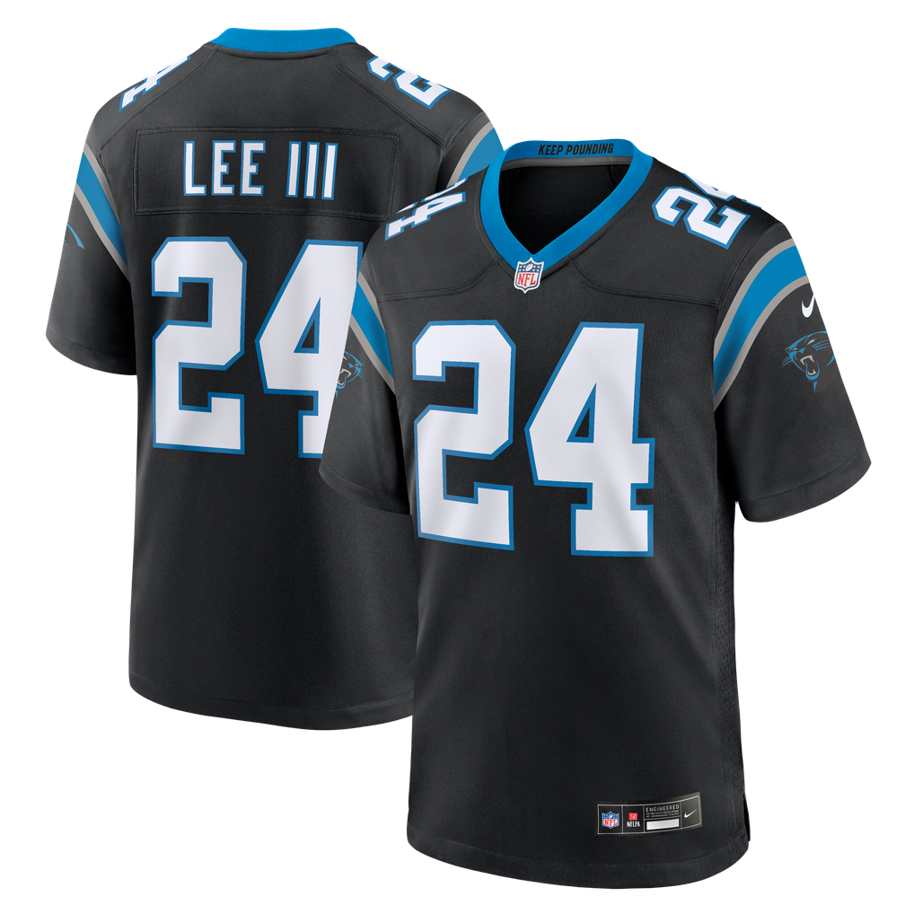 Men's Carolina Panthers Will Lee III Black Team Game Jersey