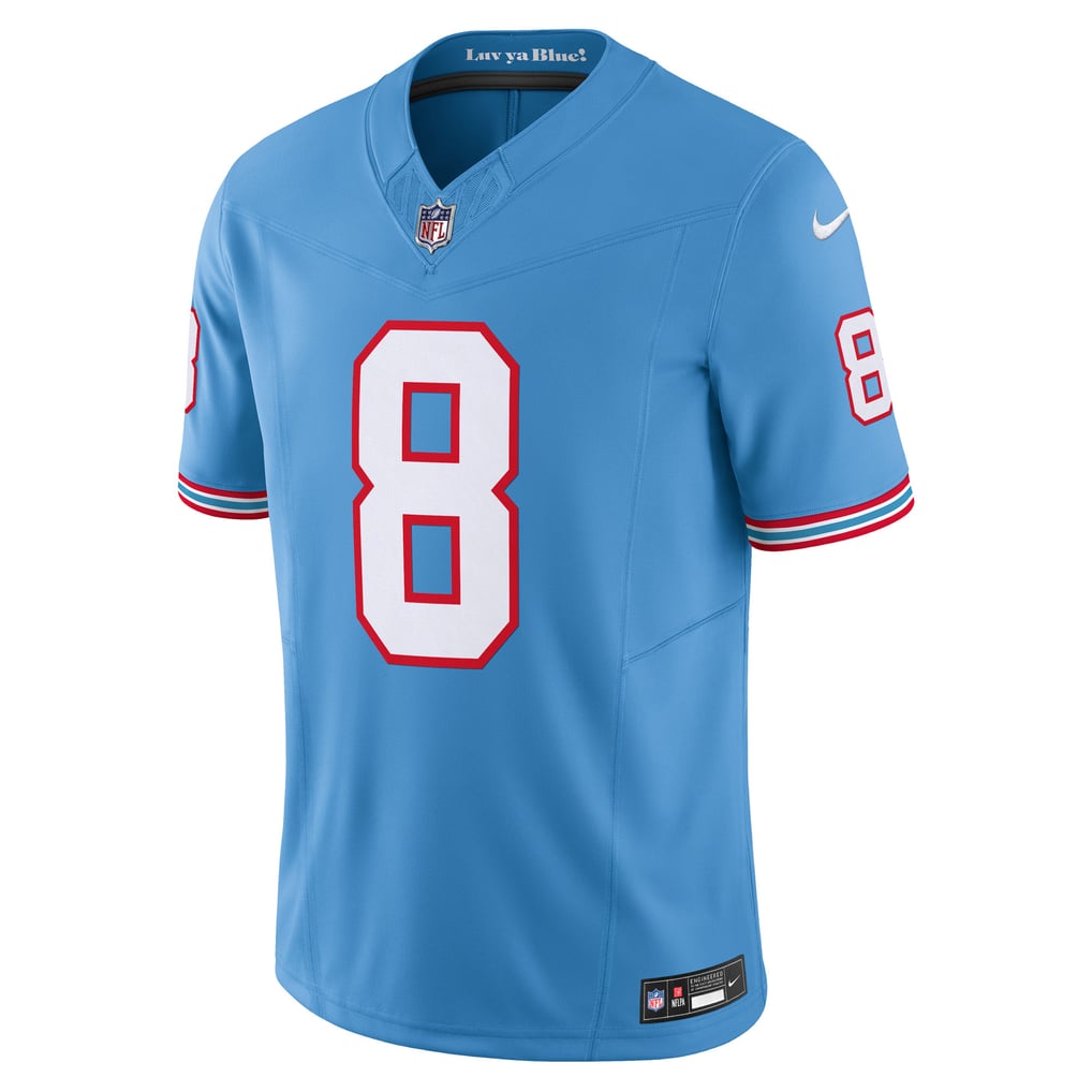 Men's Tennessee Titans Will Levis Light Blue Alternate Oilers Throwback Vapor F.U.S.E. Limited Jersey