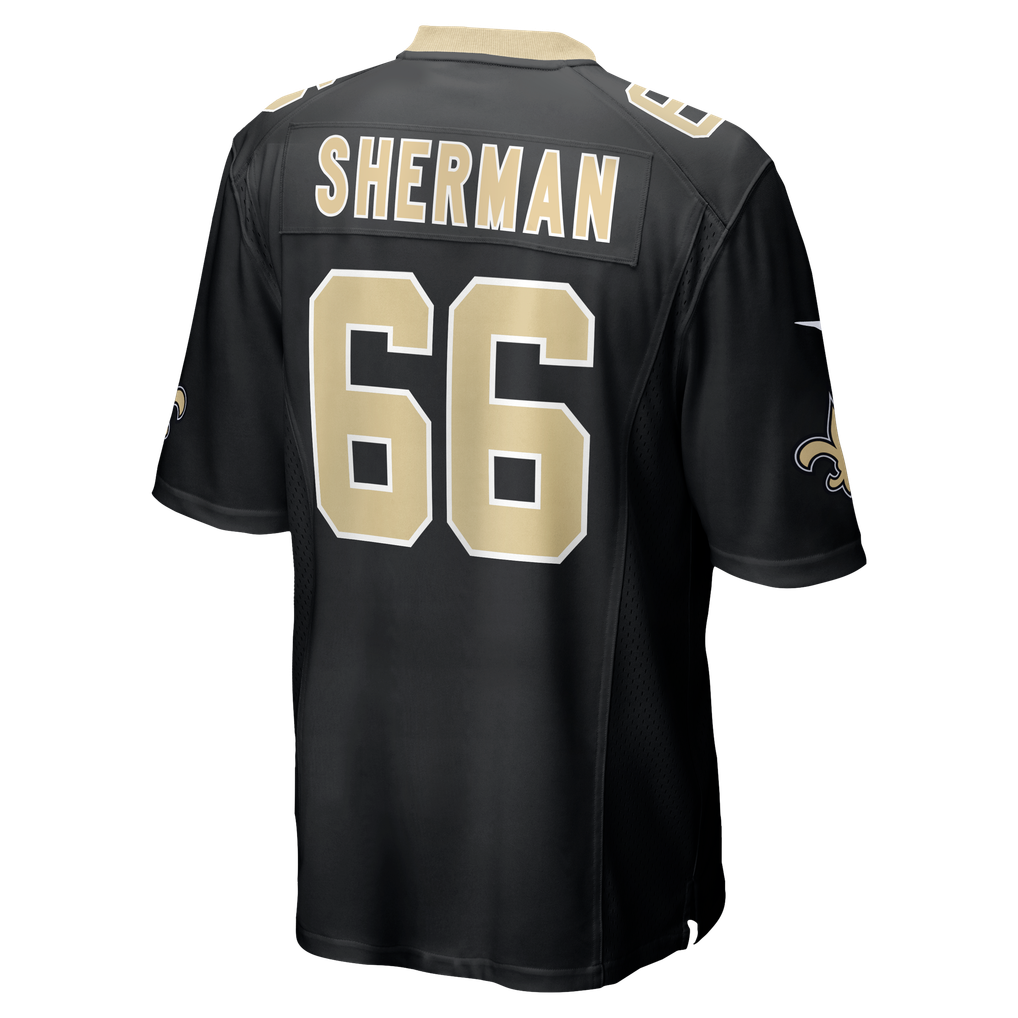 Men's New Orleans Saints William Sherman Black Team Game Jersey