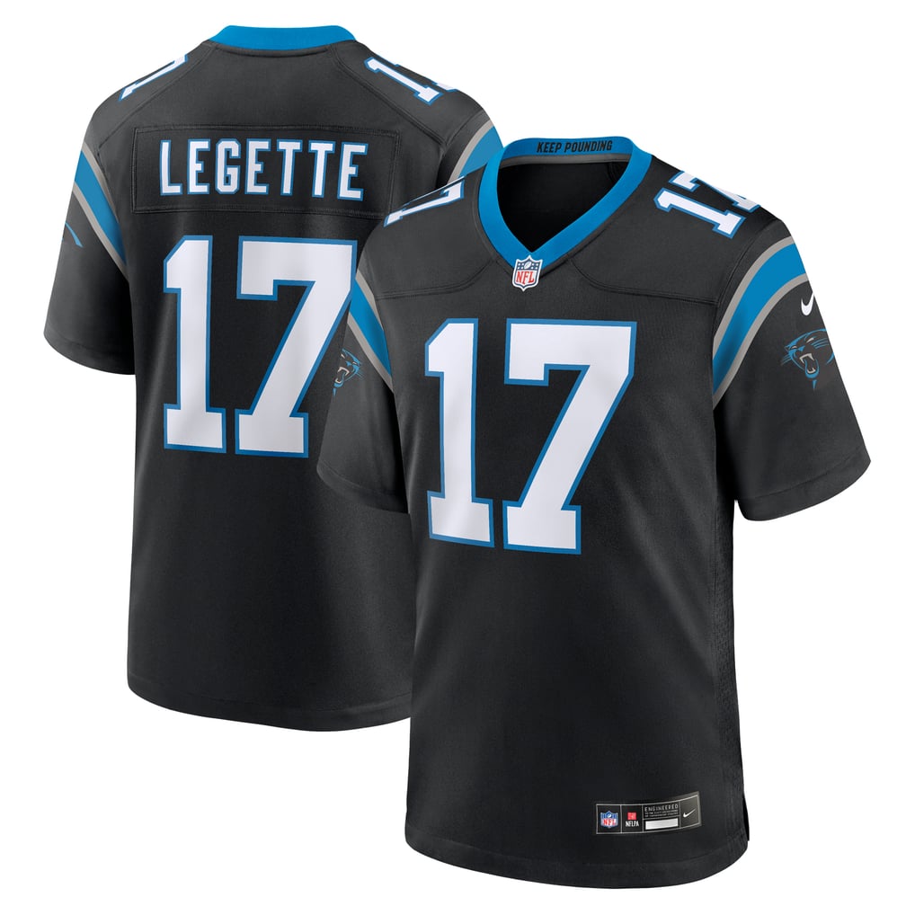 Men's Carolina Panthers Xavier Legette Black Team Game Player Jersey