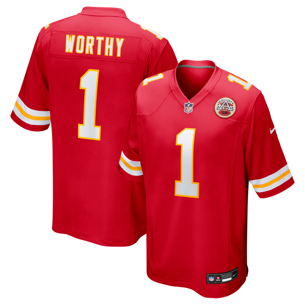 Men's Kansas City Chiefs Xavier Worthy Red Player Game Jersey