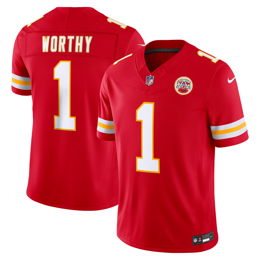 Men's Kansas City Chiefs Xavier Worthy Red Team Vapor F.U.S.E. Stitched Limited Jersey