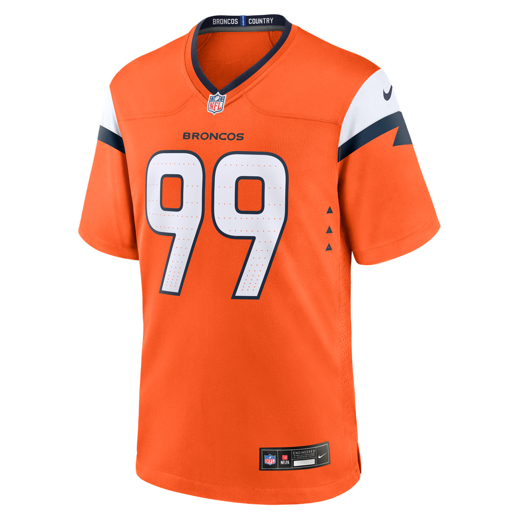 Men's Denver Broncos Zach Allen Orange Team Game Jersey