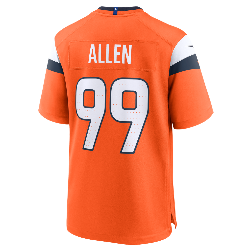 Men's Denver Broncos Zach Allen Orange Team Game Jersey