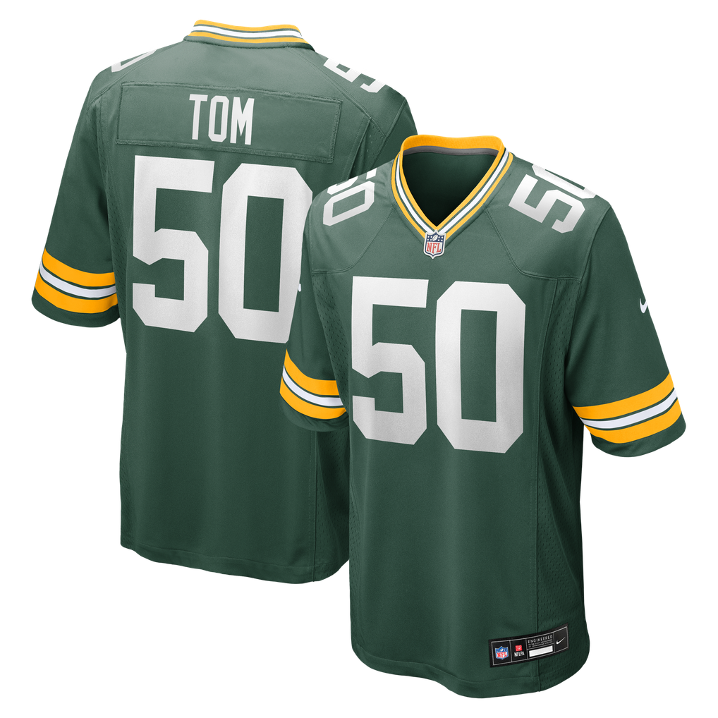 Men's Green Bay Packers Zach Tom Green Game Player Jersey