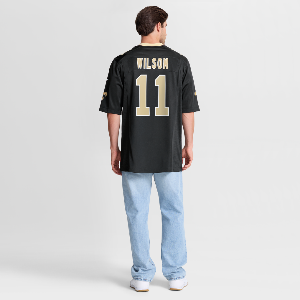 Men's New Orleans Saints Zach Wilson Black Team Game Jersey