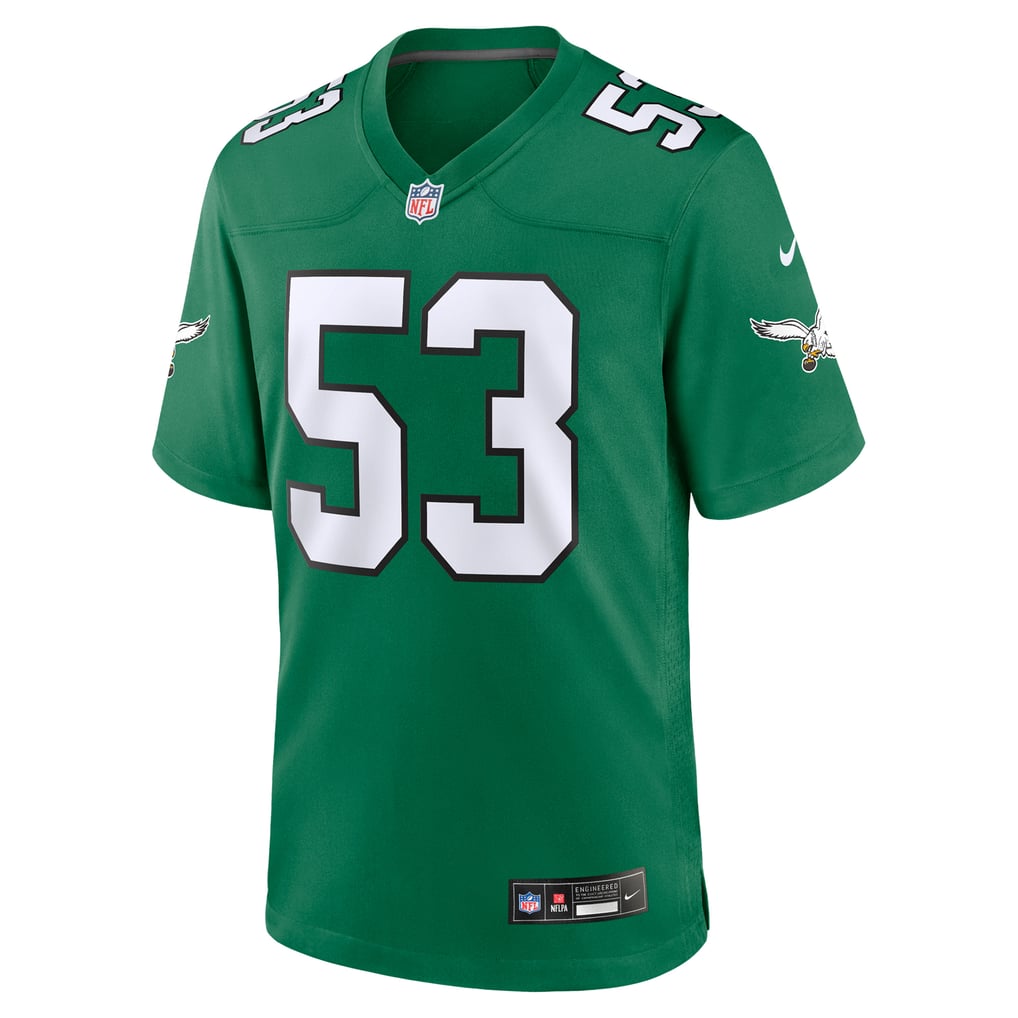 Men's Philadelphia Eagles Zack Baun Kelly Green Alternate Game Jersey