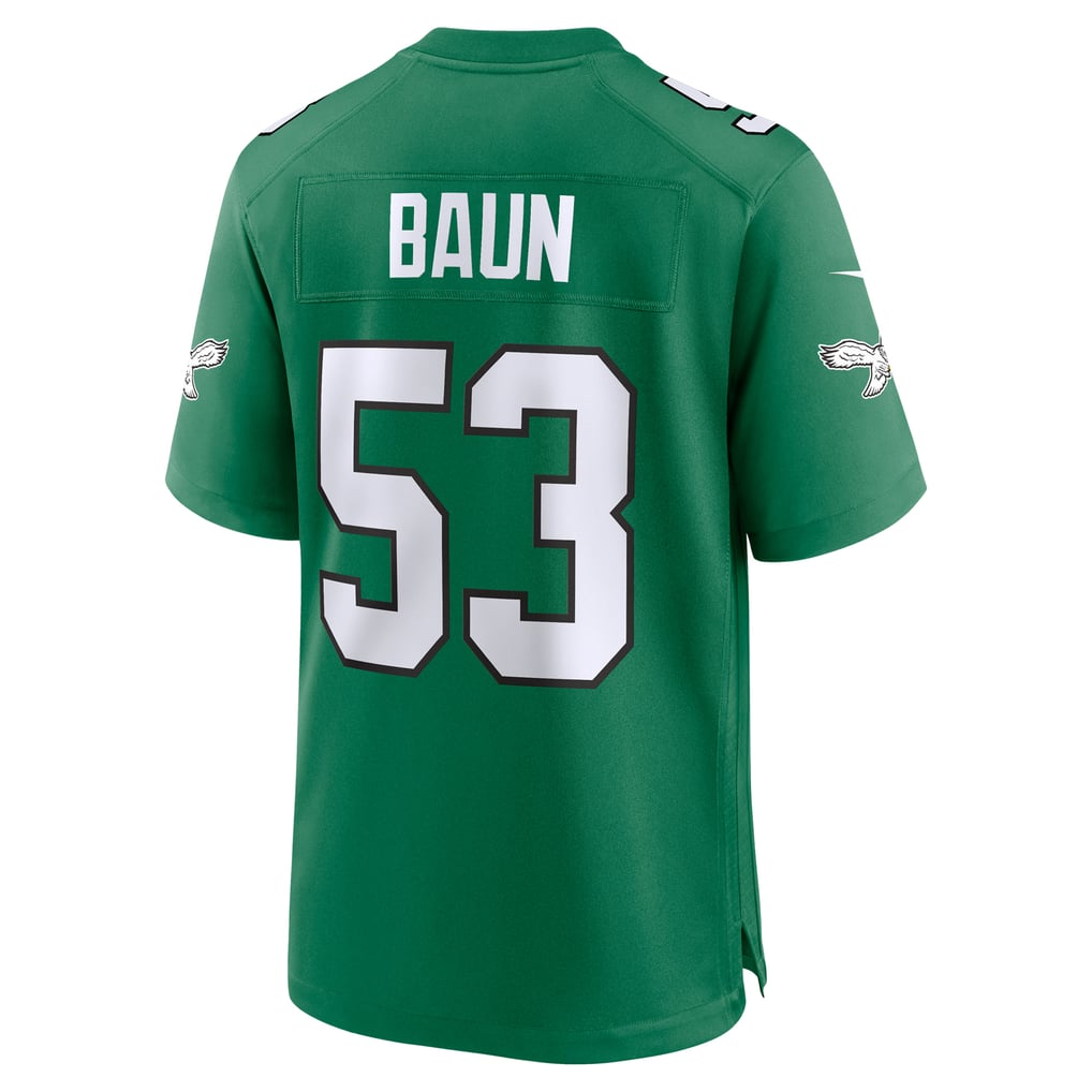 Men's Philadelphia Eagles Zack Baun Kelly Green Alternate Game Jersey