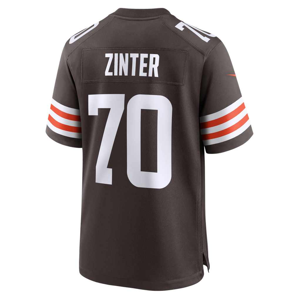 Men's Cleveland Browns Zak Zinter Brown Team Game Jersey