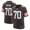 Men's Cleveland Browns Zak Zinter Brown Team Game Jersey