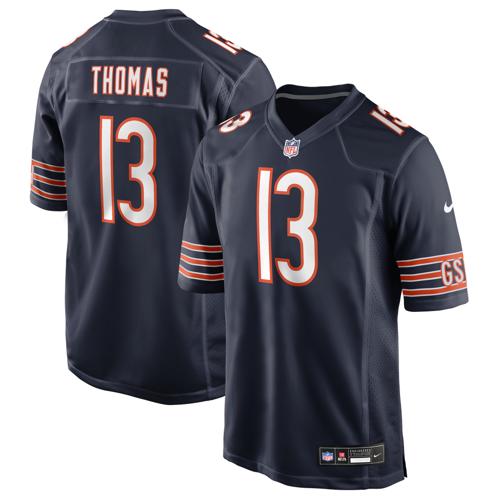 Men's Chicago Bears Zavion Thomas Navy Team Game Jersey