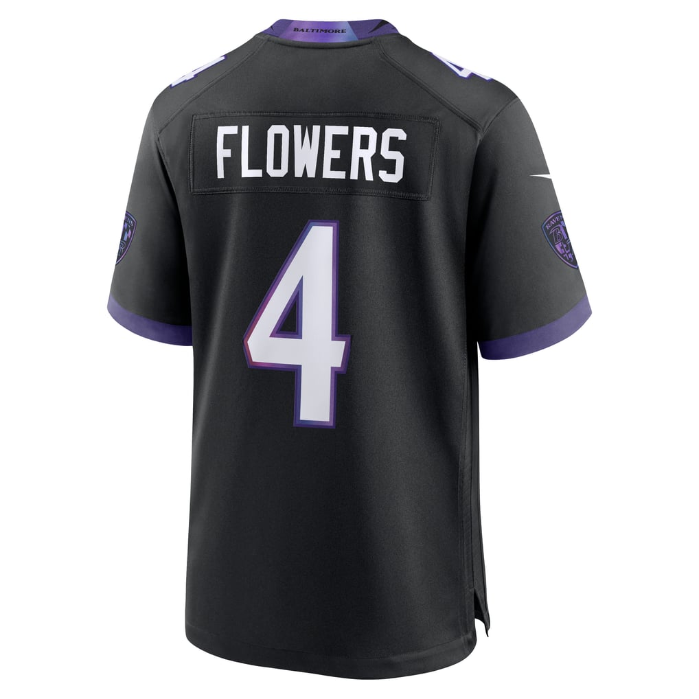 Men's Baltimore Ravens Zay Flowers Black Alternate Game Jersey