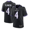 Men's Baltimore Ravens Zay Flowers Black Alternate Game Jersey