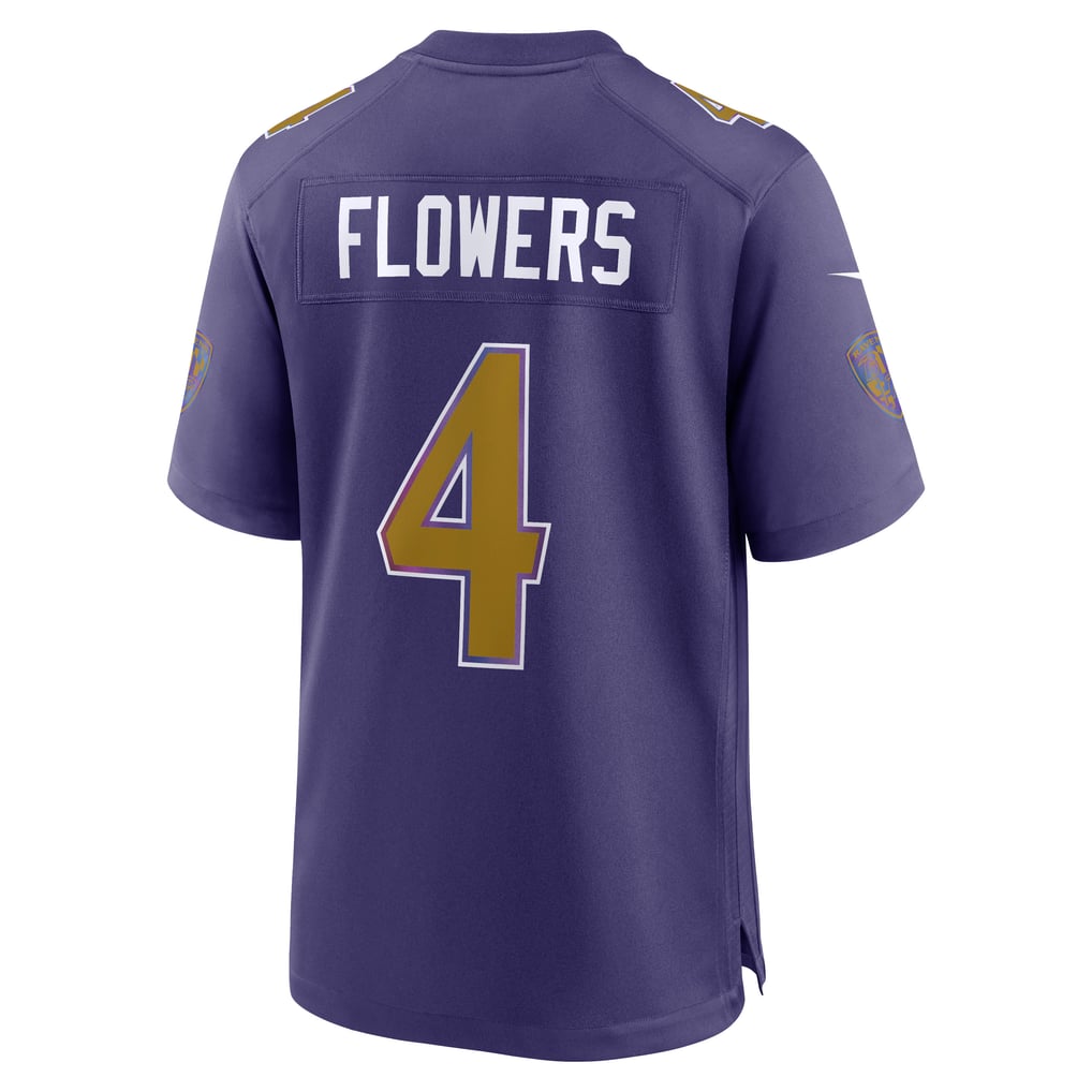 Men's Baltimore Ravens Zay Flowers Purple Alternate Game Jersey