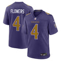 Men's Baltimore Ravens Zay Flowers Purple Alternate Game Jersey