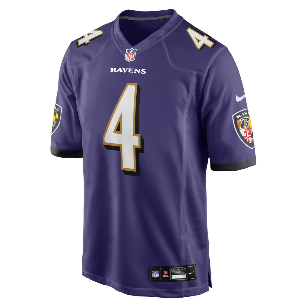 Men's Baltimore Ravens Zay Flowers Purple Game Jersey