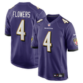 Men's Baltimore Ravens Zay Flowers Purple Game Jersey