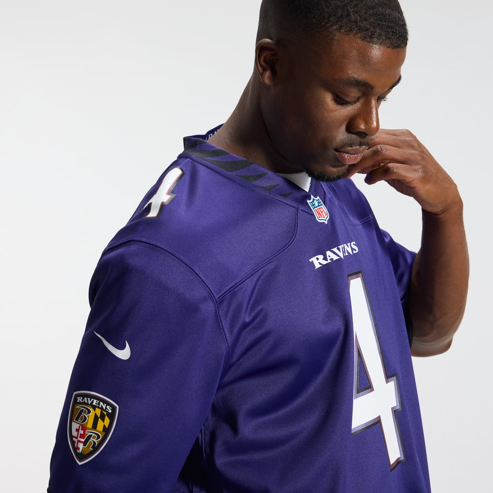 Men's Baltimore Ravens Zay Flowers Purple Team Game Jersey