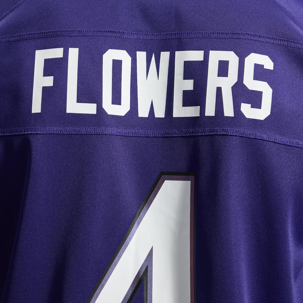 Men's Baltimore Ravens Zay Flowers Purple Team Game Jersey